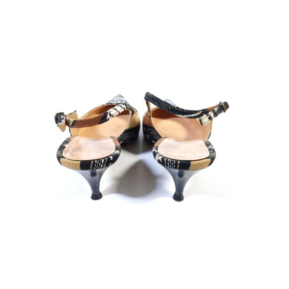 Casadei Shoes Pointed Toe Slingback Kitten Heels in Tribal Print Size 7.5 - Picture 10 of 11